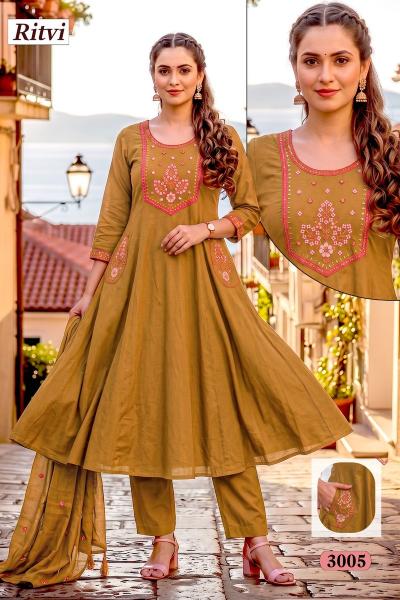 Desi kudi ritvi 3pcs best wholesale kurti market in delhi